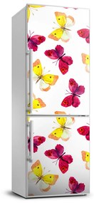 Dekor matrica hűtőre Színes pillangók FridgeStick-70x190-f-96038679