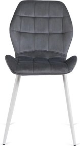 Szék szürke színben, fehér lábakkal, bársony kárpittal. LUCKY