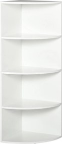 HOMCOM Sarok Könyvespolc 4 Fali Polccal 39,5x39,5x120cm Fehér | Aosom