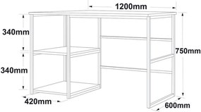 Vilge White Marble and Gold íróasztal