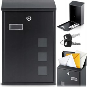 Postaláda 39x25,5x12 cm fekete HM-864 Humberg