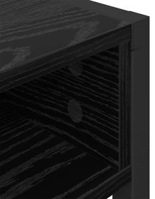 vidaXL Asztal tárolóval Fekete tölgy 100 x 50 x 75 cm Faanyag