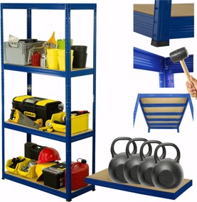 Fém tároló állvány garázs állvány Helios 180x75x60cm 4Px400kg