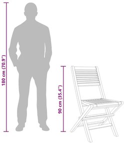 2 db tömör tíkfa összecsukható kerti szék 47 x 62 x 90 cm
