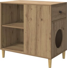 vidaXL Macska Ház Művészi tölgy 72 x 42,5 x 70 cm Faanyag