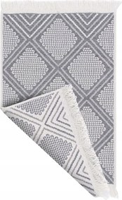Kétoldalas Szőnyeg Szürke Krém Rombusz Vonalakkal Orient 80x150 cm