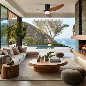 ZEVENTI - LED-es mennyezeti ventilátor PADUA LED/18W/230V Wi-Fi Tuya fekete/barna + távirányító