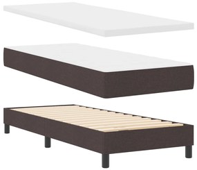 Boksz Rugós Ágy Matrac Kávébarna 80x200 cm Szövet