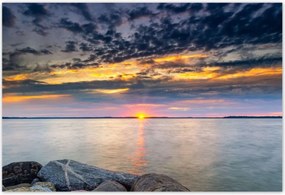 Poszterek 155x105 Sziklák Tenger Naplemente