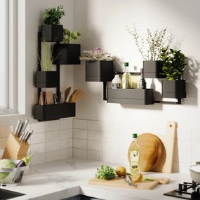 Műanyag virágcserép készlet fűszernövényekhez, 4 db-os -függő Cubiko – Umbra