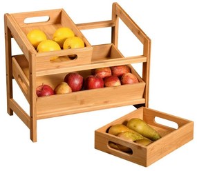 Kesper 58851 Konyhai polc 3 rekeszes bambusz, 39,5 x 26 x 35,5 cm