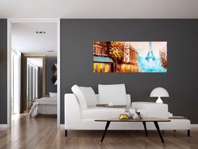 Kép - Esős idő és az Eiffel-torony (120x50 cm)