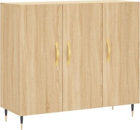 vidaXL sonoma tölgy színű szerelt fa tálalószekrény 90 x 34 x 80 cm
