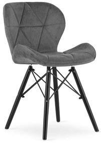 PreHouse LAGO Velvet szék - szürke / fekete lábak