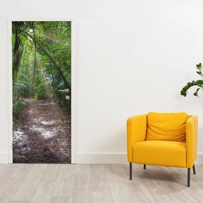 Fotótapéta ajtóra - Napsugarak a dzsungelben (95x205cm)