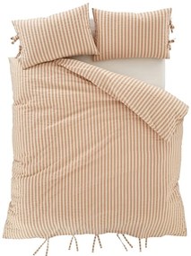 Terrakotta színű kétszemélyes ágyneműhuzat 200x200 cm Zanzibar Stripe – Pineapple Elephant