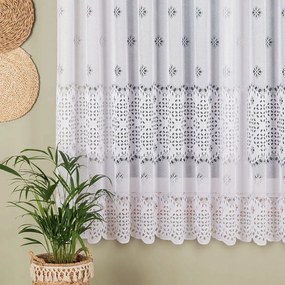 Jacquard Függöny Méteráru Nappali Szoba Konyha 180cm fehér