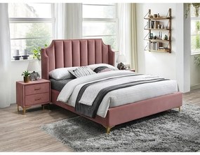 Monaco Bársony ágy 160 x 200 cm, rózsaszín