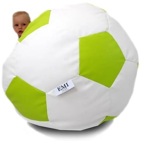 EMI focilabda mintás fehér-limezöld műbőr babzsákfotel