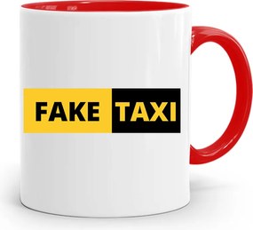 Piros Taxis Bögre Fake Taxi Ajándék fényképes nyomtatással