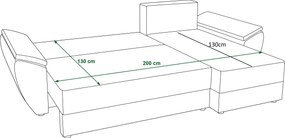 Kihúzható kétoldalas L alakú ülőgarnitúra TAVERO 251x140 cm, sötétkék