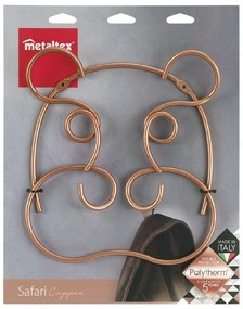 Rézszínű acél fali akasztó Hippo – Metaltex