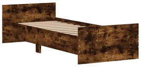 füstös tölgy színű szerelt fa ágykeret matrac nélkül 75x190 cm