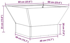 Tűzrakó Barna 60 x 60 x 35 cm Acél