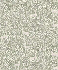 Holden Decor Imaginarium 3 Deer Woods zöld állatos papír tapéta – 14160