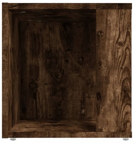 füstös tölgy színű szerelt fa kisasztal 33 x 33 x 34,5 cm