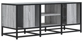 szürke sonoma színű szerelt fa és fém TV-szekrény 100x35x41 cm