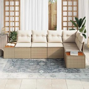 Kerti Kanapé Szett 5 pcs bézs és krémszínű 264 x 154 x 85 cm