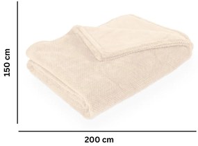Elefántcsont színű mikroplüss takaró 150x200 cm Pippa – Tiseco Home Studio