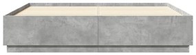 betonszürke szerelt fa ágykeret 200 x 200 cm