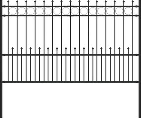 vidaXL Tüskés gyűrűs kerítés Fekete 200 x 130 cm Porszórt acél