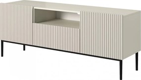 Nicole TV-szekrény 150 cm fiókkal és nyitott polccal – kasmír / fekete lábak