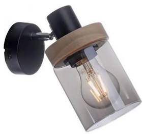 JUST LIGHT. 11311-18 -Fali spotlámpa PASQUAL 1xE27/40W/230V fekete/gumifa