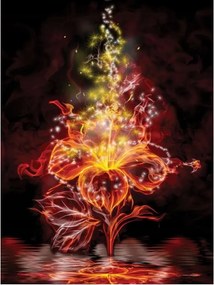 Fotótapéta Virág tükör ragyogás elegancia akcentus arany 206x275 +ragasztó