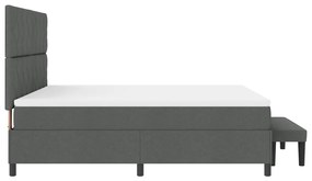Box Spring Ágy Matraccal és Padal Sötétszürke 180x200 cm Szövet