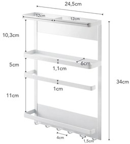 Tower Magnetic Side Rack fehér nagyméretű mágneses tartó - YAMAZAKI