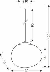BRILAGI - PEBBLES kábeles függőlámpa 1xE27/40W/230V Ø 30 cm, fekete