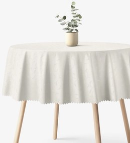 Goldea ünnepi kör alakú teflonos terítő - tej színű nagy ornamentekkel ékesített Ø 130 cm