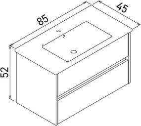 Arno mosdószekrény, 85 cm – TR785PNC1126