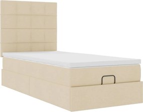 vidaXL Ottomán ágy matraccal krém 100x200 cm szövet
