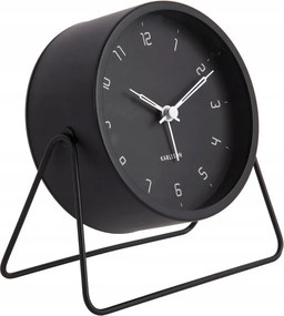 Fekete Kerek Ébresztőóra Karlsson KA5952BK Csendes Mechanizmus Állítható Szög 11cm