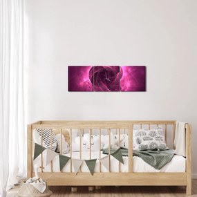 Modern rózsaszín absztrakció képe (órával) (90x30 cm)