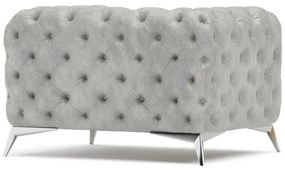 Világosszürke bársony fotel Chelsea – Ropez