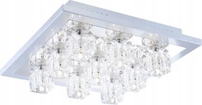 Lámpa Plafon Négyzet alakú Petrol 9xG4 20W Üveg Króm