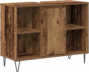vidaXL Fürdőszoba Székény polcokkal Öreg fa 80 x 33 x 60 cm Faanyag