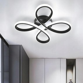Mckalen Led Plafon Lámpa, Szín: Fekete, 30W, 6500K, Szalonba és Hálószobába
